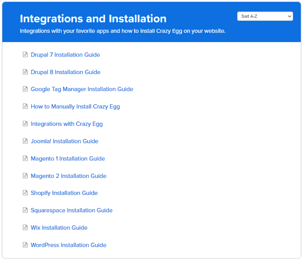 crazyegg Integrationen