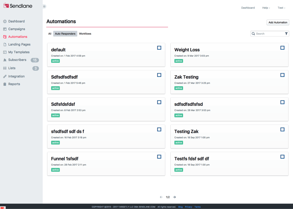 automatizaciones sendlane