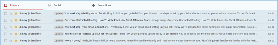 emails quotidiens de sendlane