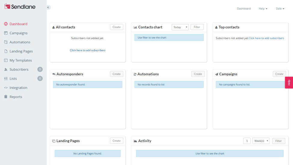 sendlane dashboard