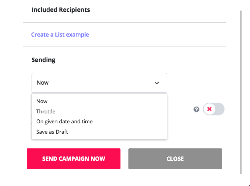 sendlane recipients