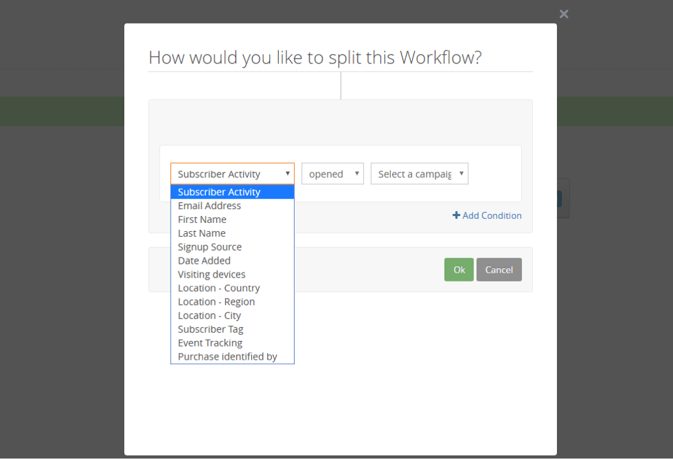 sendlane workflow split