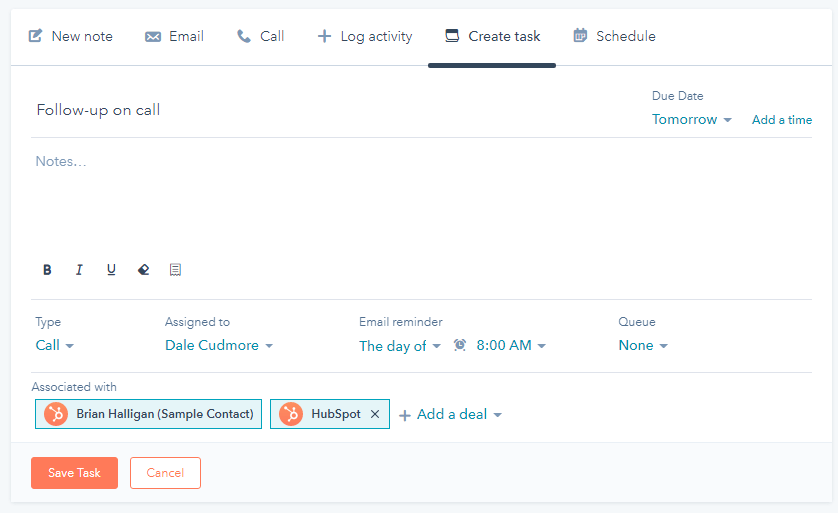 HubSpot-log-activity