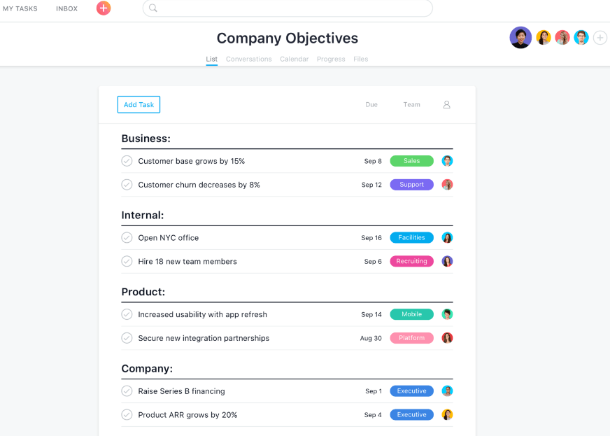 asana tasks