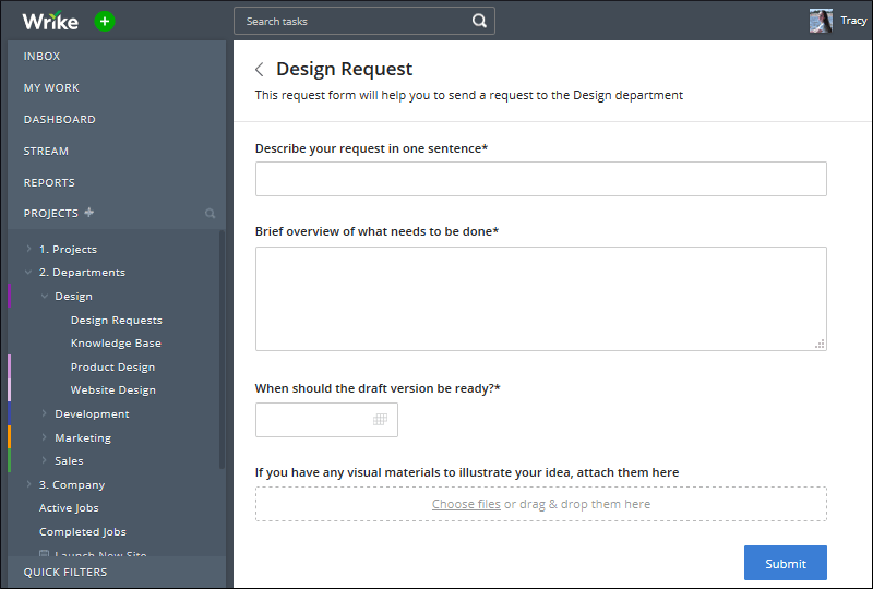 wrike dynamic request form