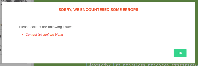 Hello Bar Error Page