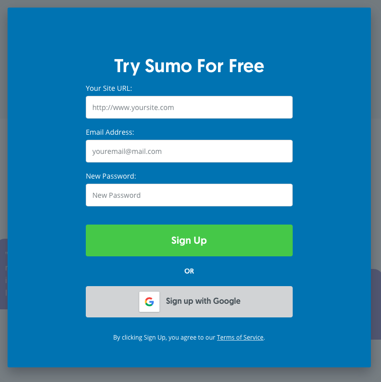 Sunmo Signup Page