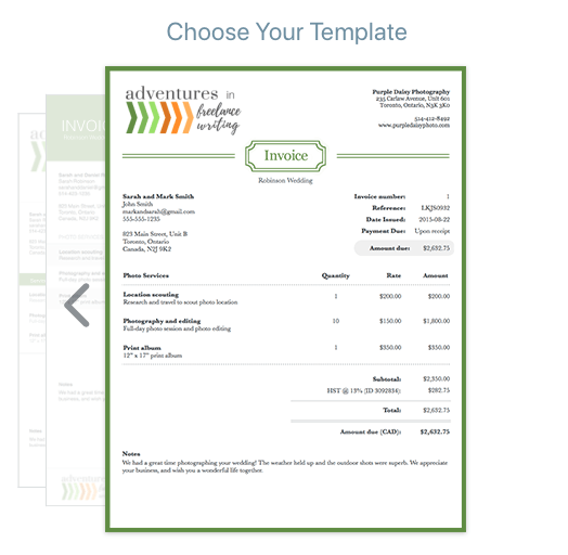 send a recipt wave invoices