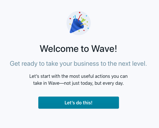 Página de bienvenida de Wave