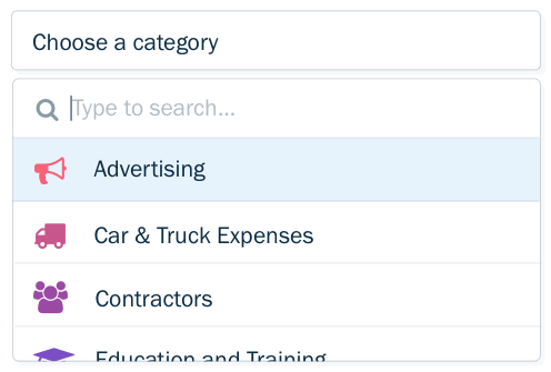 freshbooks expense categories