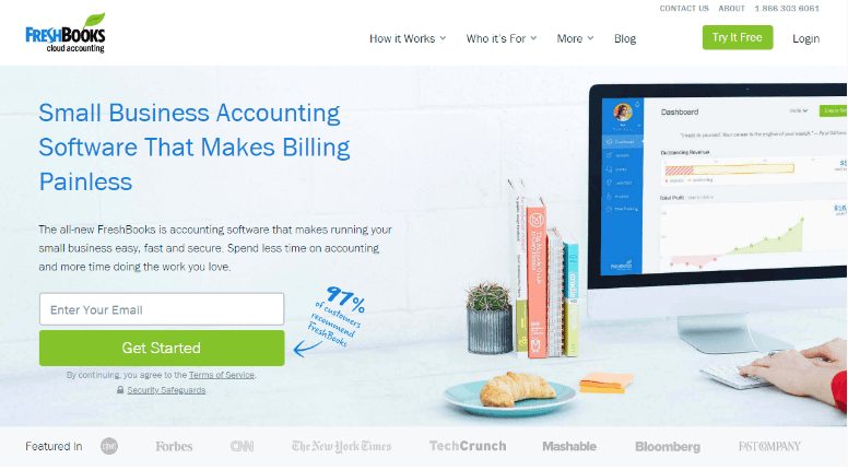 freshbook homepage