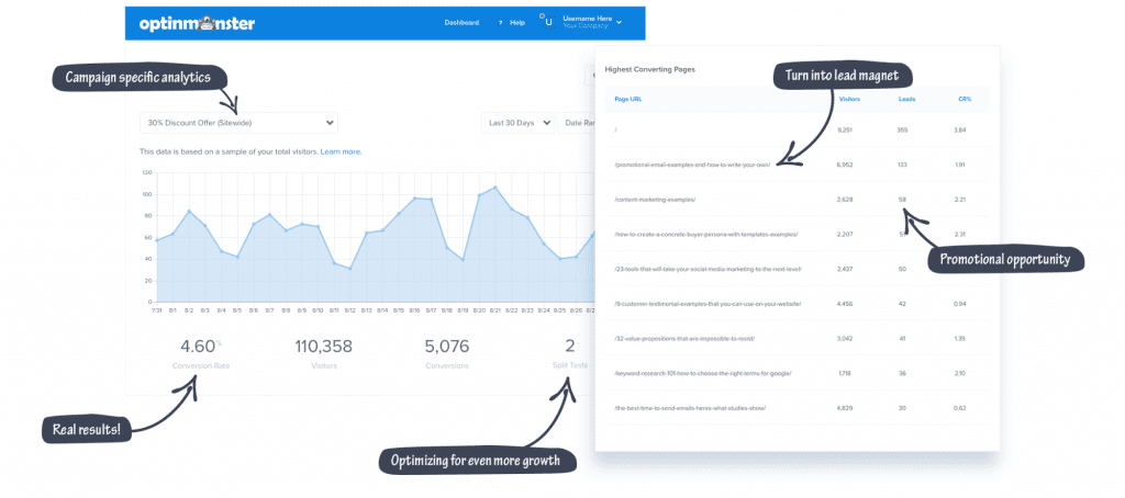 Optinmonster dashboard