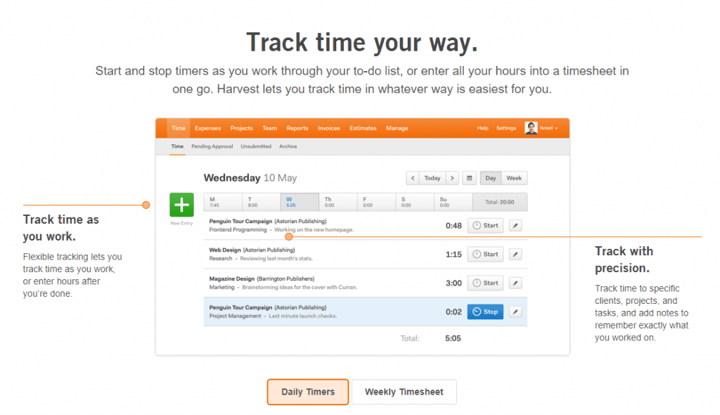 harvest timetracker