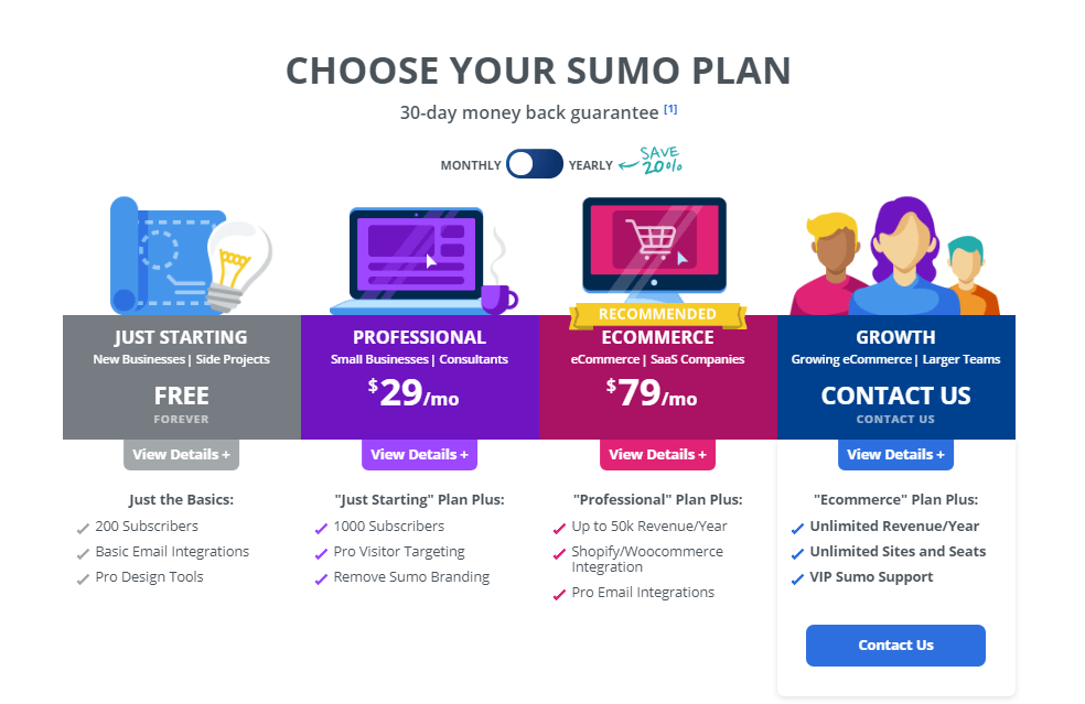 Choisissez votre plan Sumo