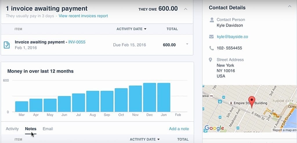 gestion des contacts xero