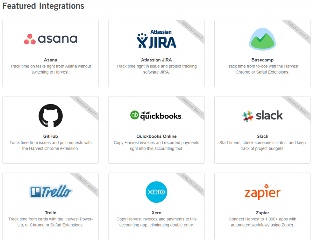 integraciones de cosecha