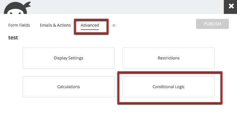 ninjaform settings