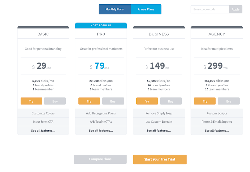 Sniply Pricing