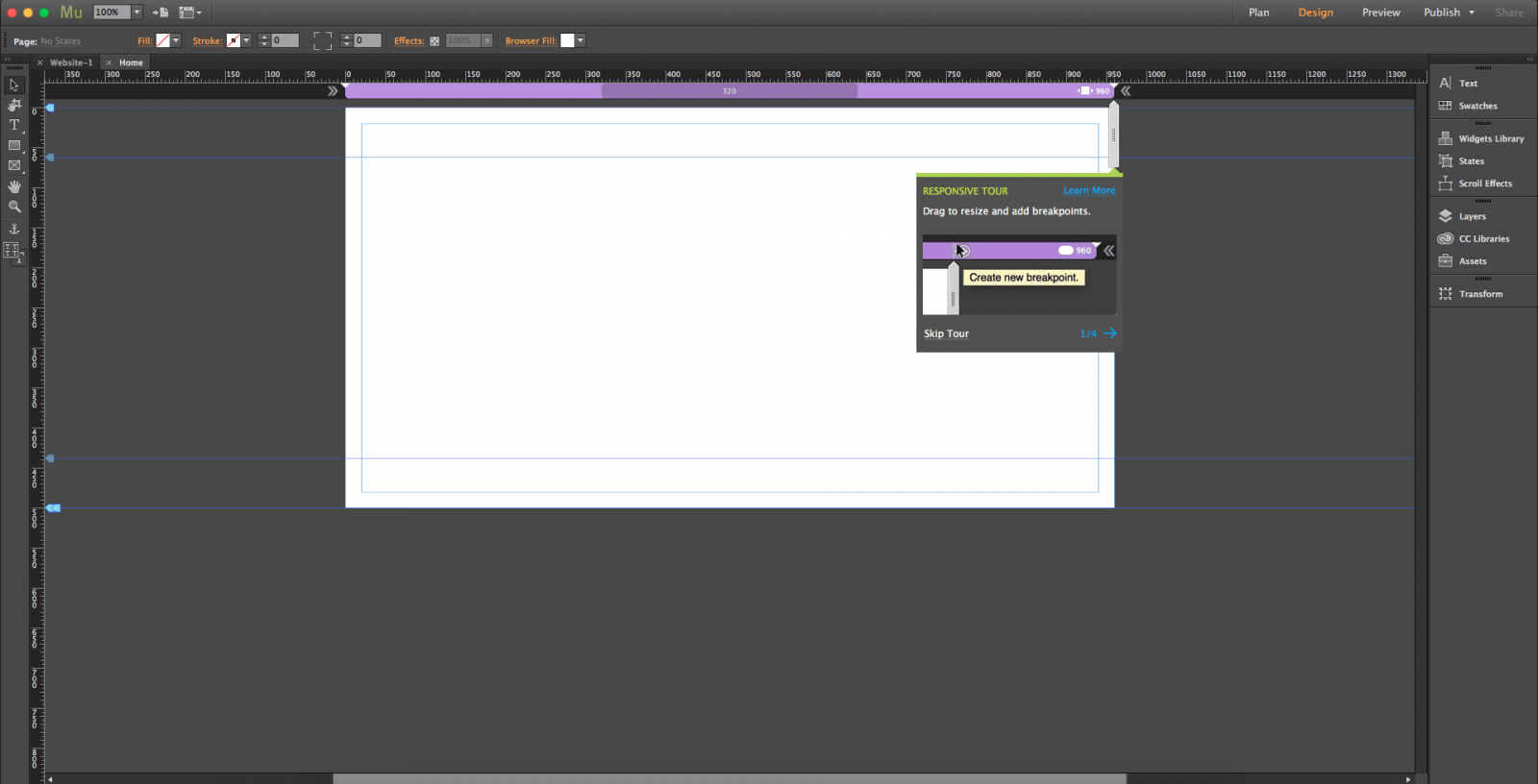 Adobe muse screenshot