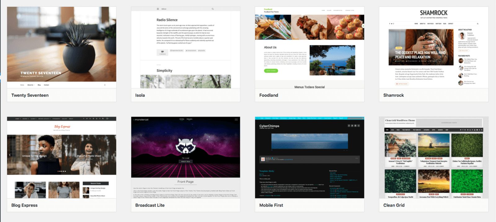 WordPress ready to go templates