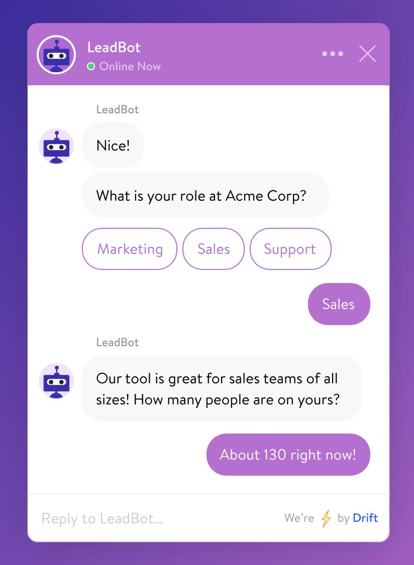 drift chatbots leadbots