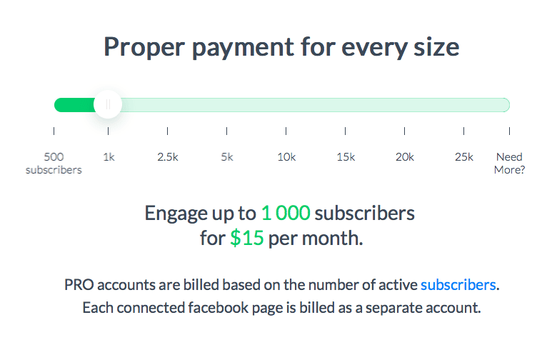 Manychat payment for every size
