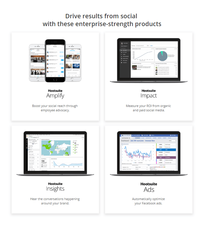 produits hootsuite pour les entreprises