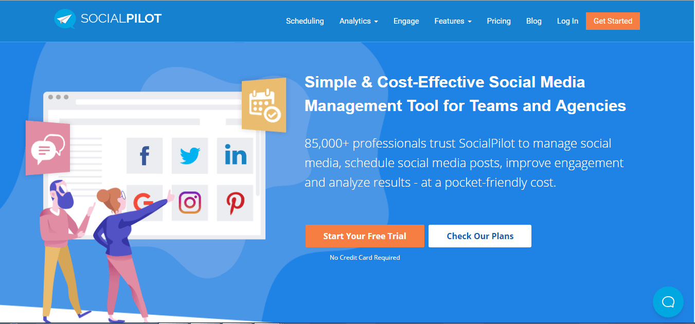 socialpilot homepage