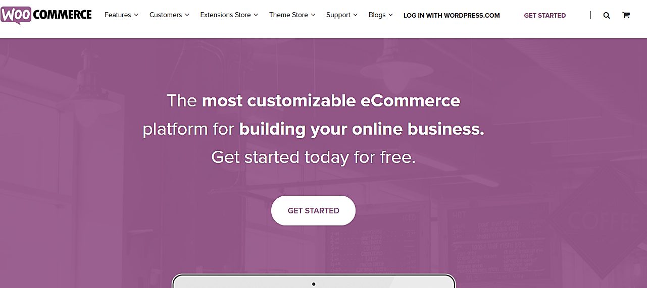 Página de inicio de WooCommerce