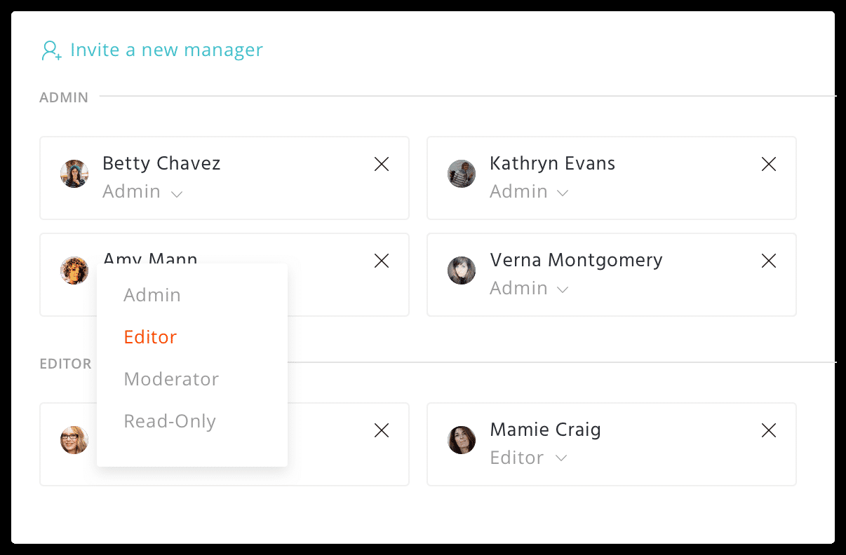 Agorapulse assign roles to team