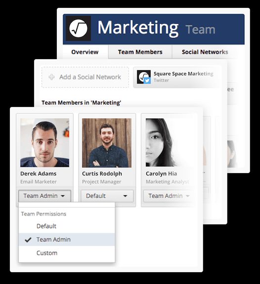 captura de pantalla del equipo de marketing de hootsuite