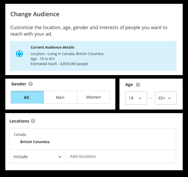 hootsuite cambiar audiencia