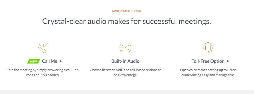 Gotomeeting audio features