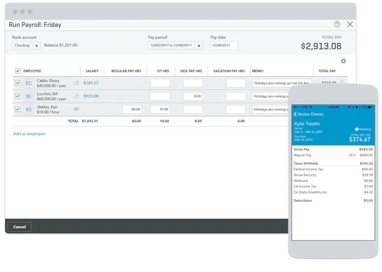 Quickbooks-Gehaltsabrechnung