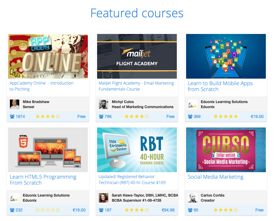 Eliademy featured courses