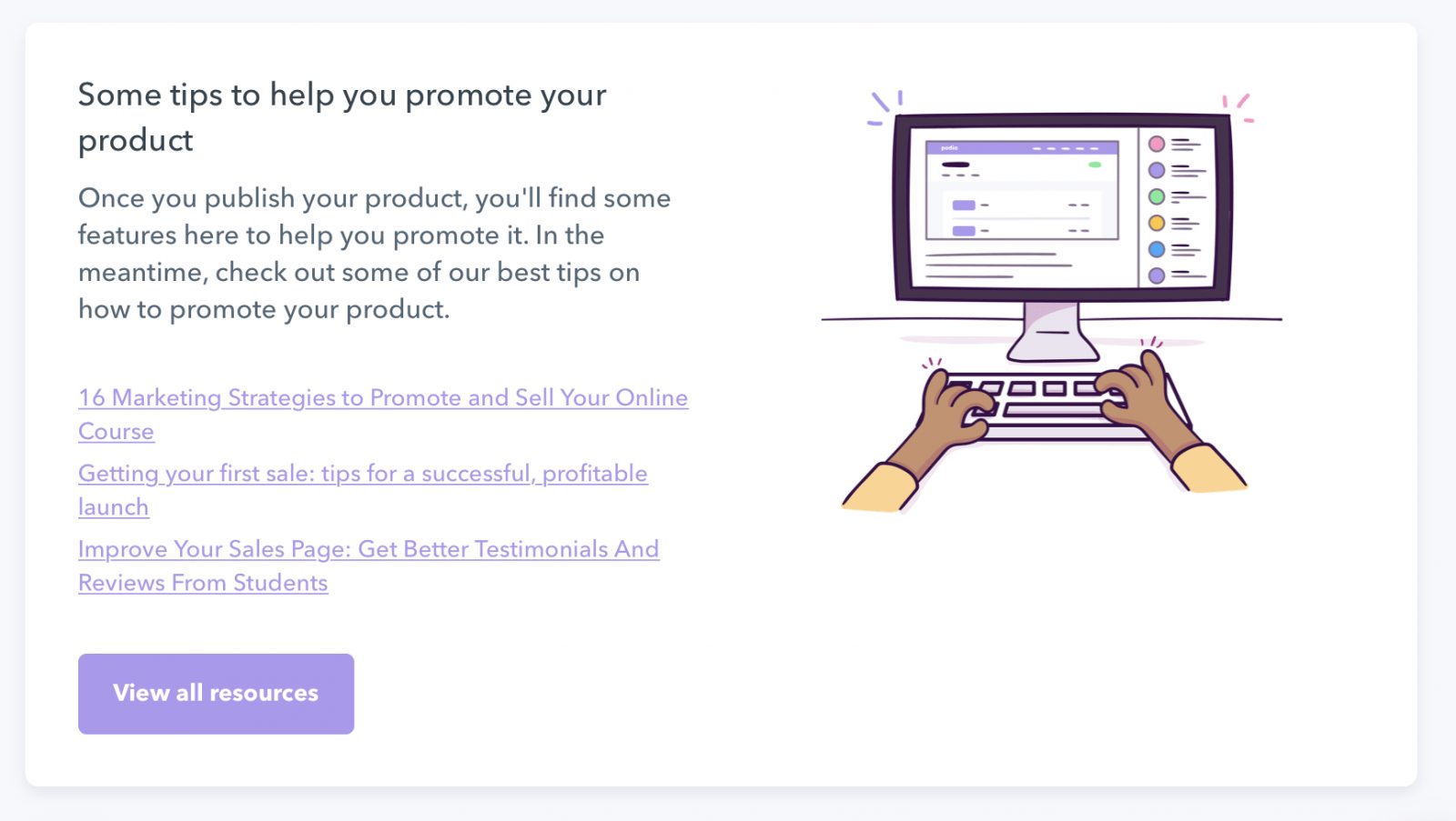 podia tips to help you promote your product