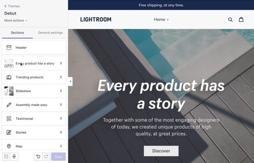 shopify e-Commerce website builder