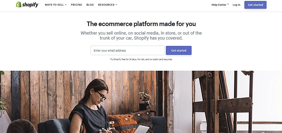 shopify homepage