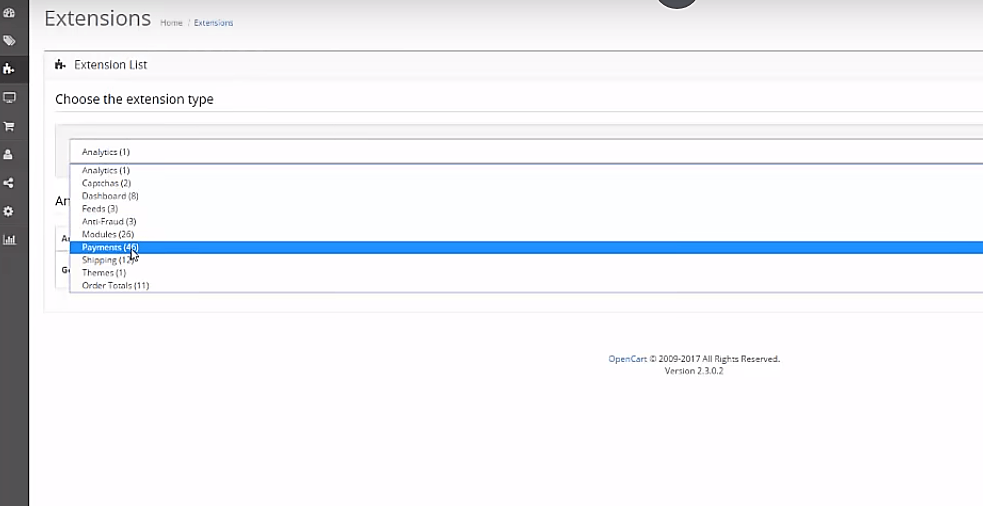 extensions opencart