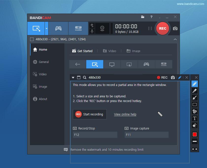 Editor de vídeo Bandicam Screen Recorder