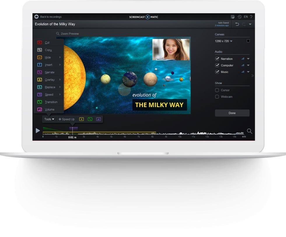 Editeur de Movavi Screen Recorder Studio