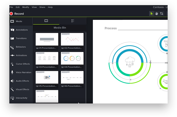 Camtasia editor