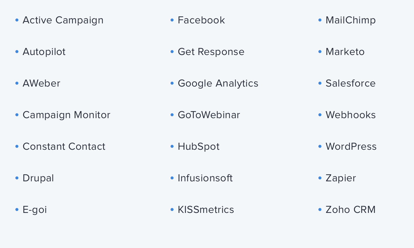 Instapage-integraties