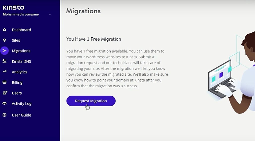 Kinsta-Migrationen