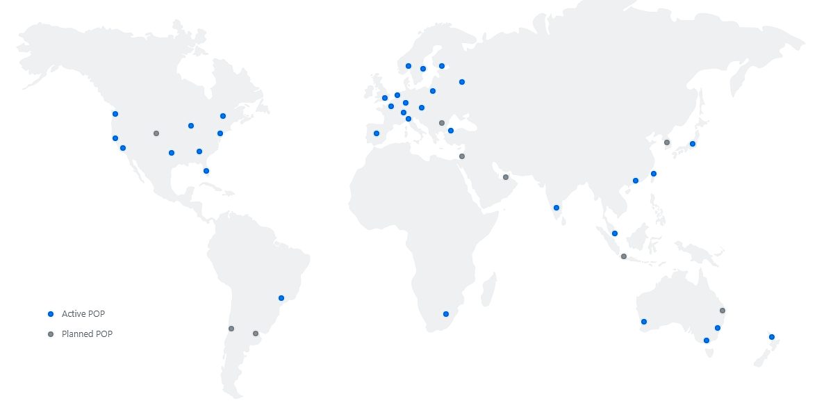 Die Google Cloud wird an 34 Standorten weltweit angeboten.