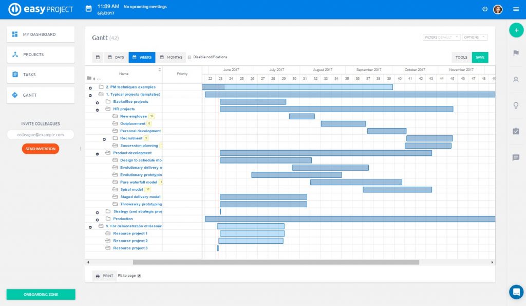 eenvoudig projectschema