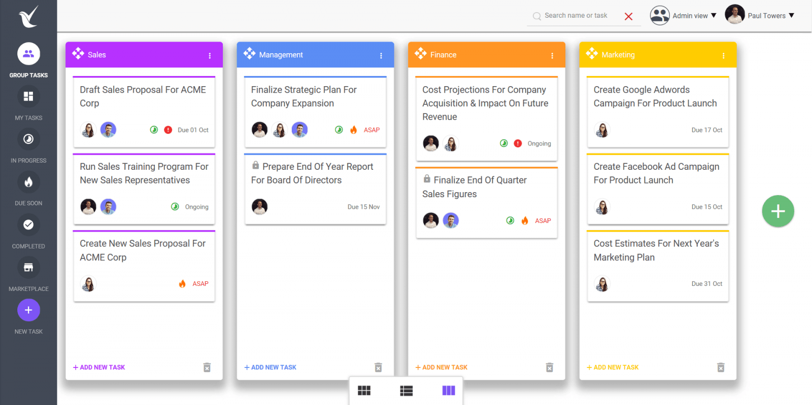 Kanban board dashboard 