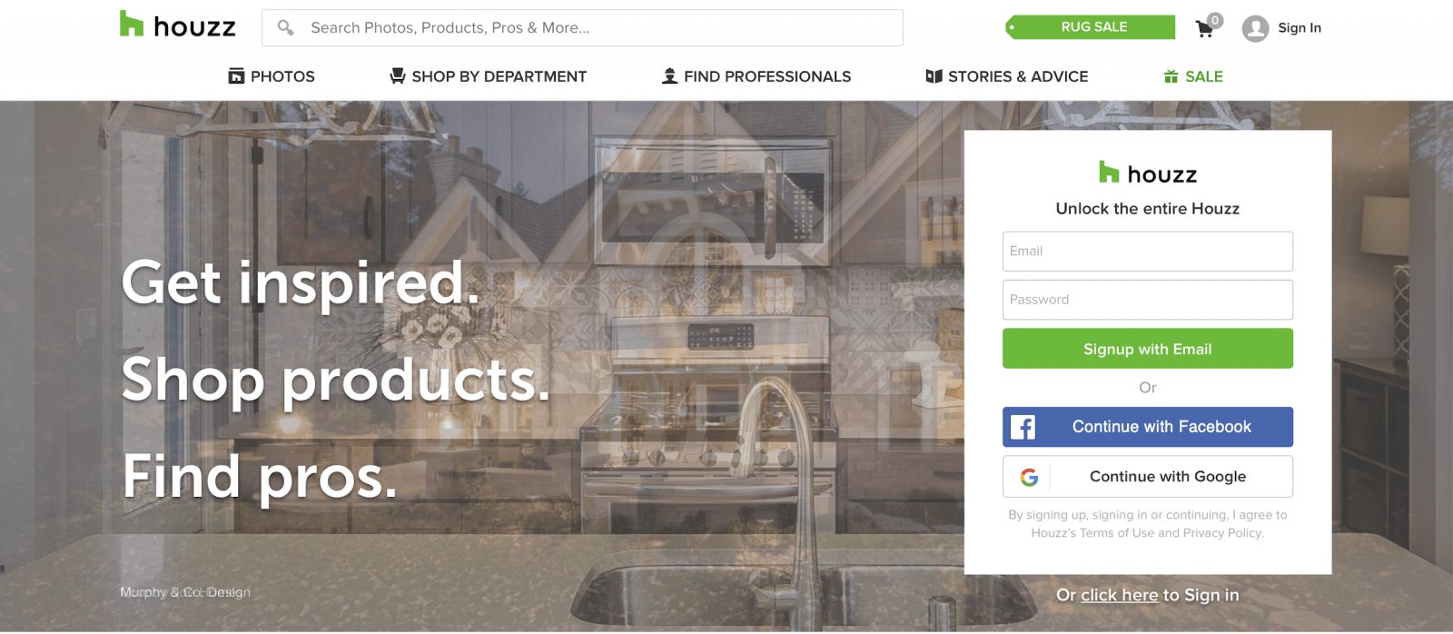 houzz homepage