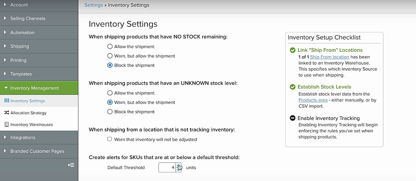 shipstation inventory settings