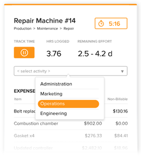 LiquidPlanner Integrated Time Tracking